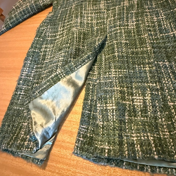 Tribal Green and Blue Tweed Pea Coat size large - Picture 6 of 7